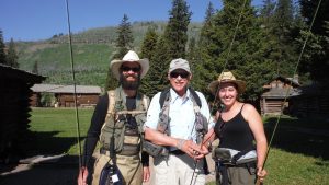 Jim Borowski, FVTU VSP Coordinator with David and Kelly Skelton at Silvertip Ranch